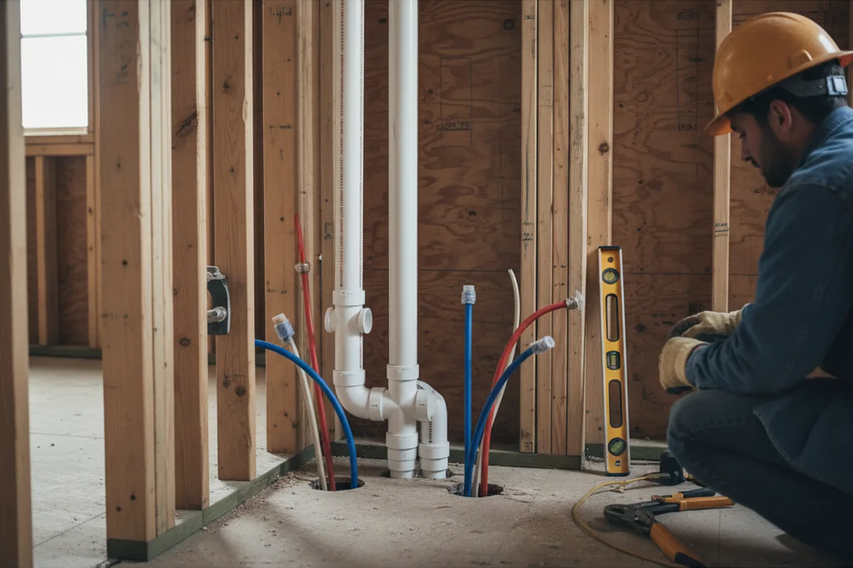 Drain and supply rough-in during Sump Pump Repair in Chokoloskee